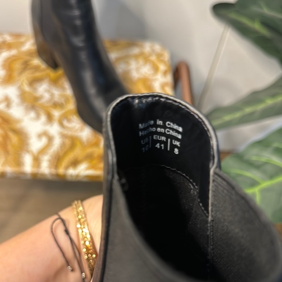 Black Leather Ankle Boots - Picture 2 of 6